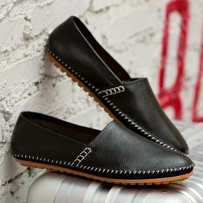 Lätta loafers i läder - Bild 5