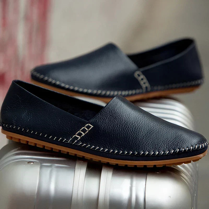 Lätta loafers i läder - Bild 8